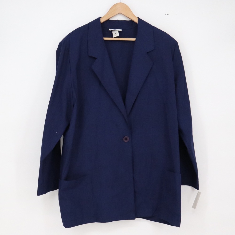 Apparenza Blazer Womens 20W Navy Blue Single Button NWT